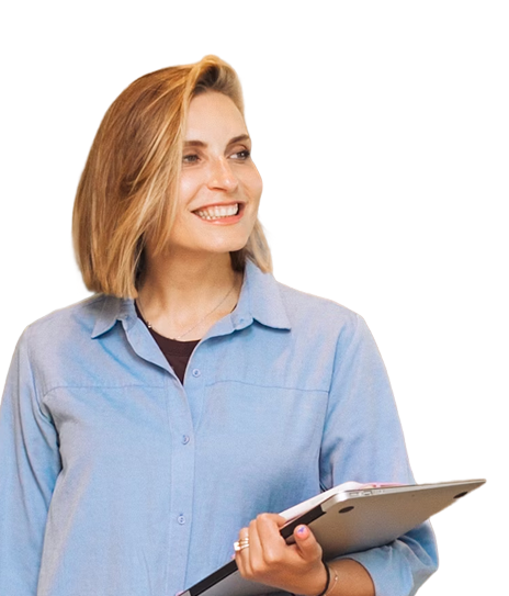 Sales professional reviewing prospect data